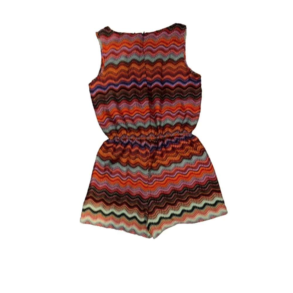 Womens Juniors Medium‎ Speed Control Romper Casual Multicolor Sleeveless Zip Up